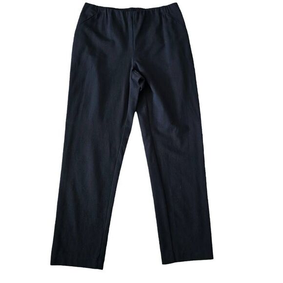 J. Jill Ponte Pants Women's Size Medium Black Stretch Elastic Waist Slim Leg Leg - Picture 1 of 5
